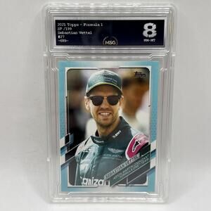 2021 Topps Formula 1 F1 Drivers Aqua /199 Sebastian Vettel #27 Graded 8 Card